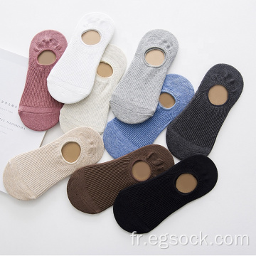 Chaussettes femmes bateau taille basse antidérapantes